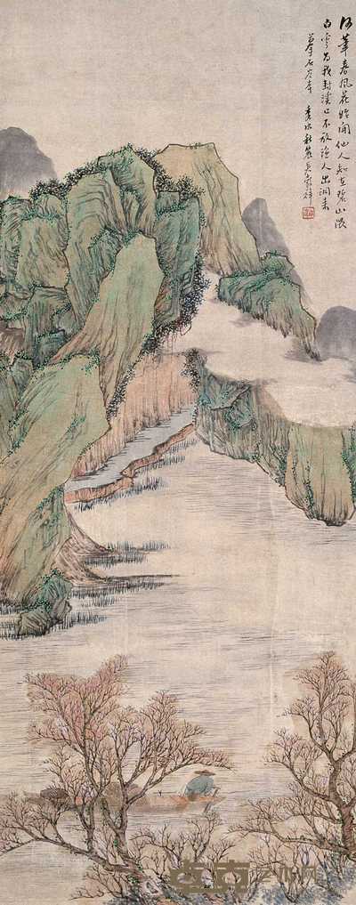 吴穀祥 春风碧溪 立轴 87×34cm
